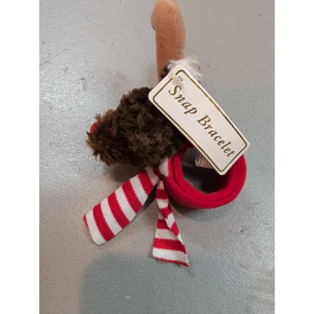 Velvet Touch Christmas Snap Bracelets Set of 3 Santa Reindeer Snowman 6197 NEW